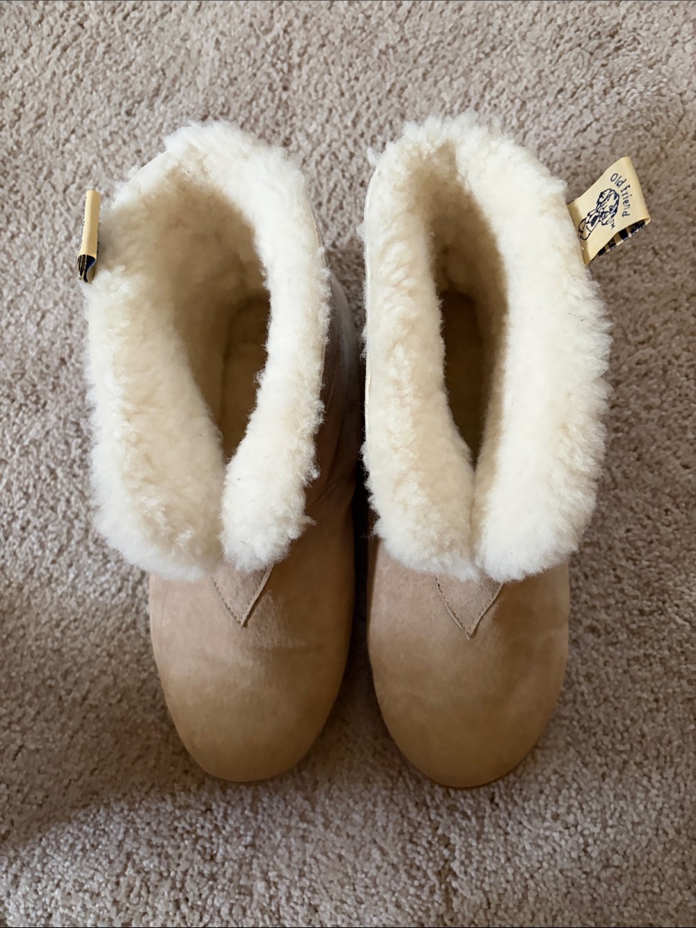 Old Friend Tan Shearling-Lined Winter Boots like New Size 7 m